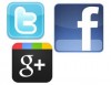 google+ twitter and facebook social media